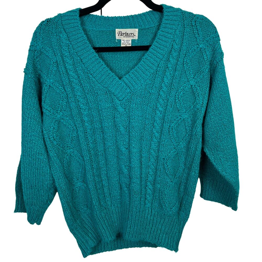 Partners by Mervyn’s Teal Knit Sweater S